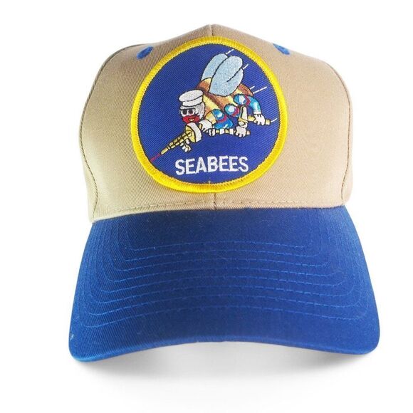 Mitchell Proffitt Company Vintage Navy Seabees Patch Logo Military Snapback Hat - Picture 1 of 8